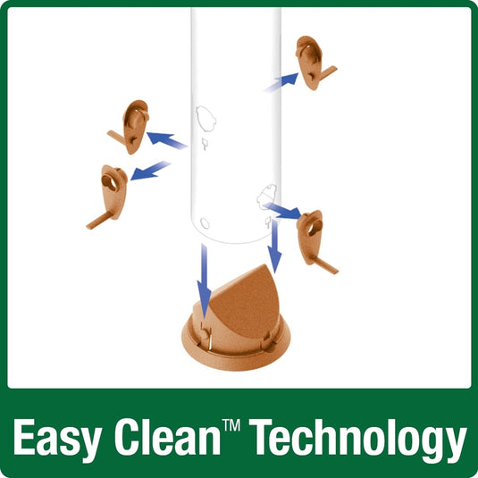all parts removable for easy cleaning on the Nature's Way Wide Deluxe Easy Clean Tube Feeder