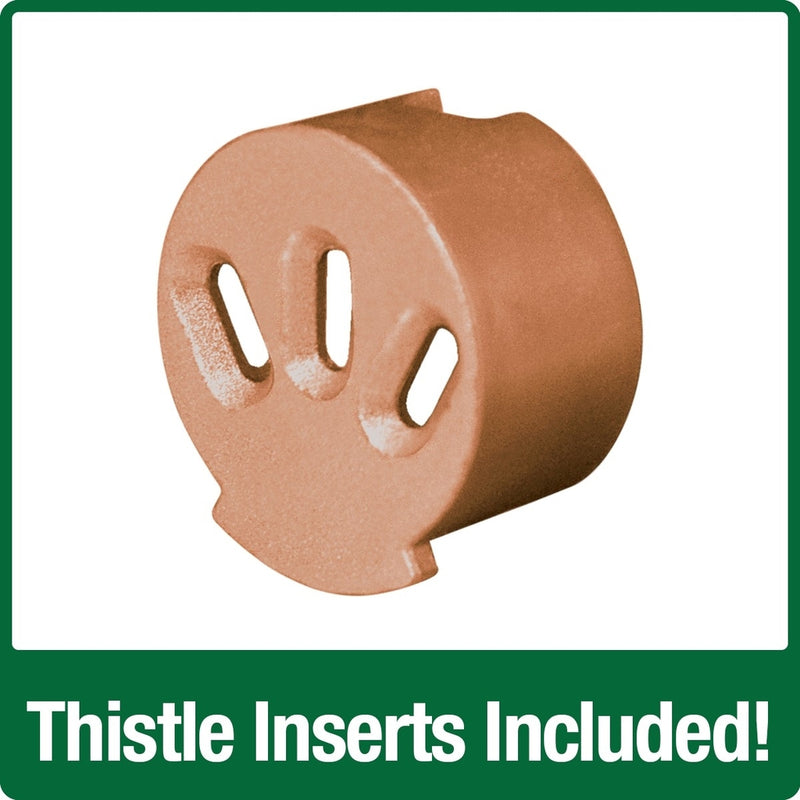 Load image into Gallery viewer, thistle inserts included on the Nature&#39;s Way Wide Deluxe Easy Clean Tube Feeder
