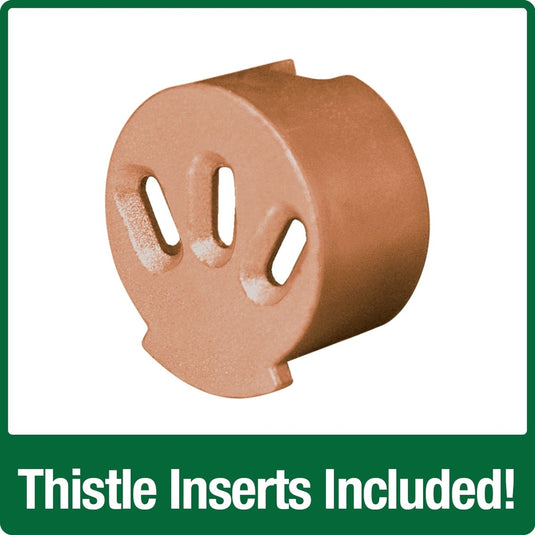 thistle inserts included on the Nature's Way Wide Deluxe Easy Clean Tube Feeder
