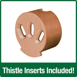 thistle inserts included on the wild wings Wide Deluxe Easy Clean Tube Feeder