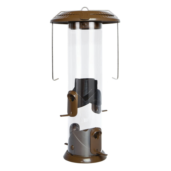 Nature's Way Wide Deluxe Funnel Flip-Top Tube Feeder on white background