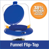 funnel flip top is 38% wider opening