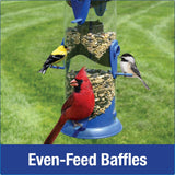 even feed baffles on the Nature's Way Wide Funnel Flip-Top Tube Feeder