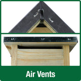 air vents on front and sides promote airflow on the wild wings Decorative Weathered Wren House