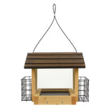 Nature's Way 3 QT Hopper cedar bird Feeder with two Suet Cages