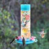 Charming Peony Decorative Glass Hummingbird Feeder (Model# DGHF2)