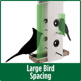 Large bird spacing for Nature's Way Wild Wings Farmhouse Vertical cedar bird Feeder