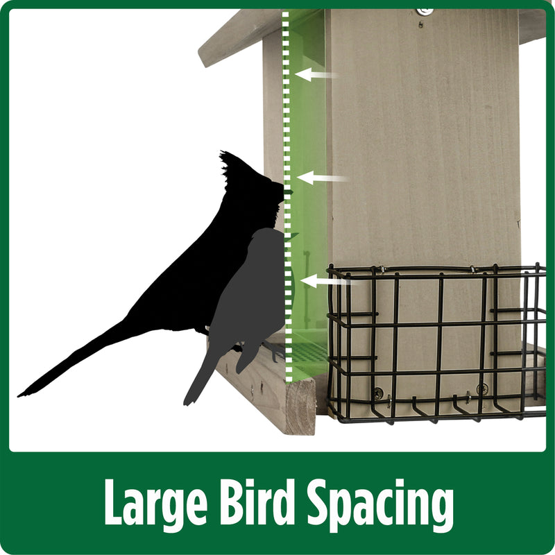 Load image into Gallery viewer, large bird spacing on nature&#39;s way stained glass hopper feeder
