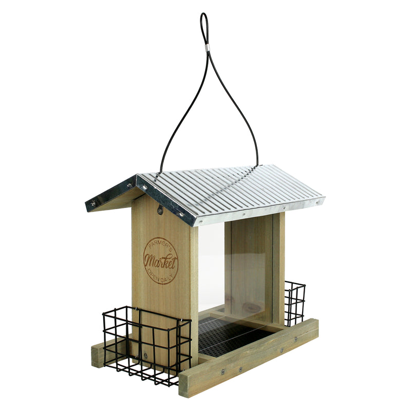 Load image into Gallery viewer, Galvanized Weathered Hopper Feeder (Model# WWGF2-DECO)

