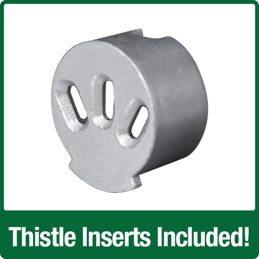 thistle inserts included on the wild wings Farmhouse Deluxe Easy Clean Feeder