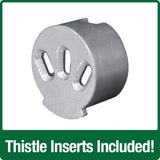 thistle inserts included on the wild wings Farmhouse Deluxe Easy Clean Feeder