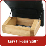 Demonstration of easy fill-less spill roof with no tools required on Nature's Way Upside-down cedar Suet Feeder