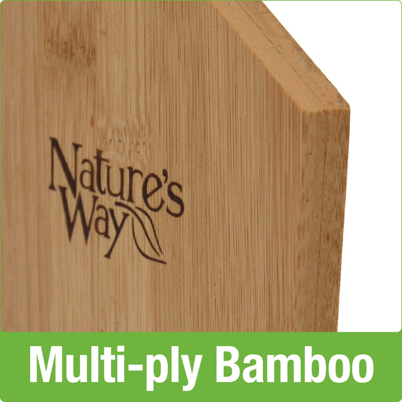 Load image into Gallery viewer, Close up of multi-ply bamboo on the Nature&#39;s Way Tail-prop Suet Bamboo bird Feeder
